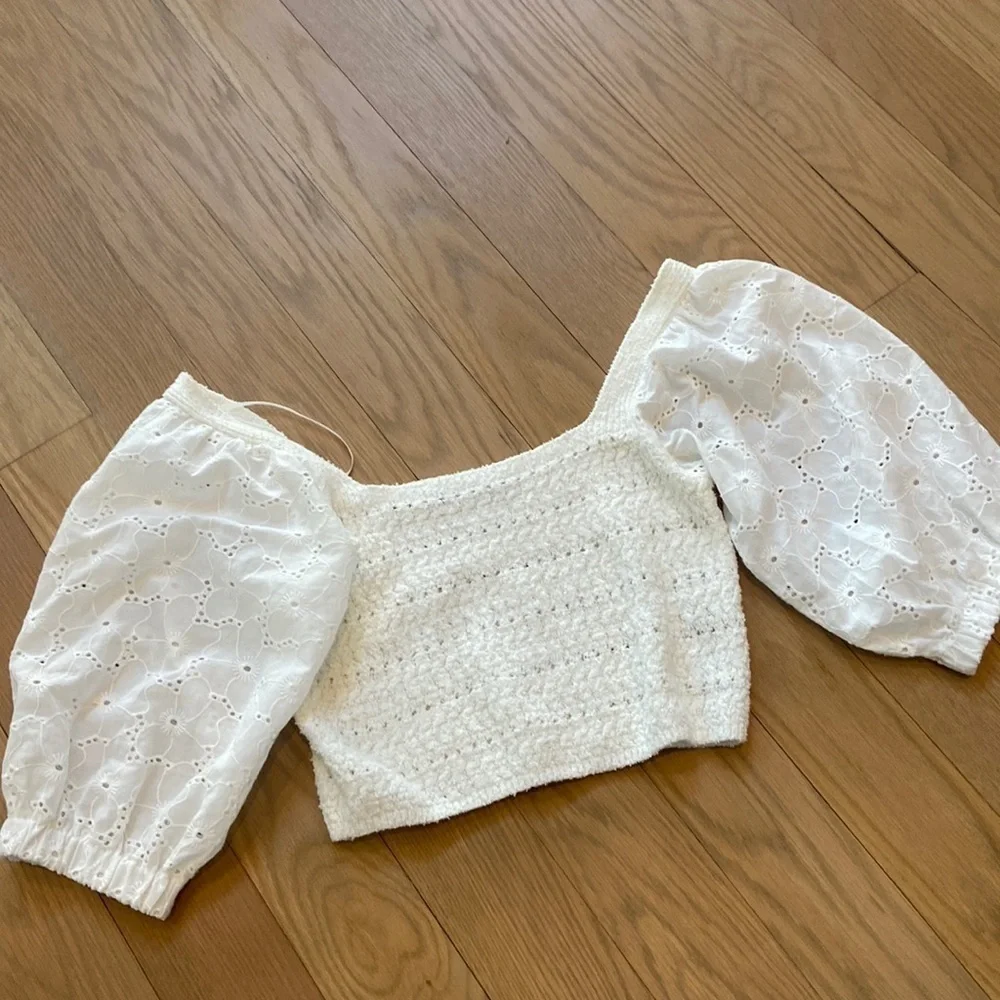 Zara Contrast Knit Crop Top